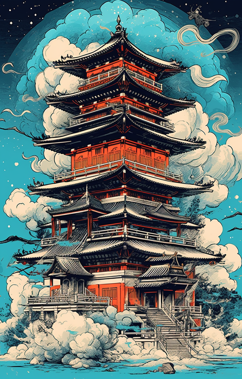气势磅礴的古代城楼古建筑国潮中国风建筑插画背景,插画/手绘图,插画/手绘图库,插画/手绘图下载,插画/手绘